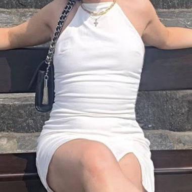 Vestito corto bianco Bershka taglia M