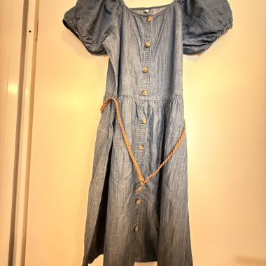 Abito in Denim con Bottoni e Cintura - Taglia 164