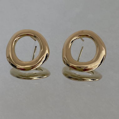 Waterproof Gold-tone round open hoop earrings