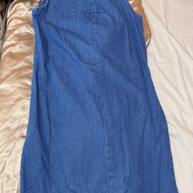 Blue denim sleeveless dress