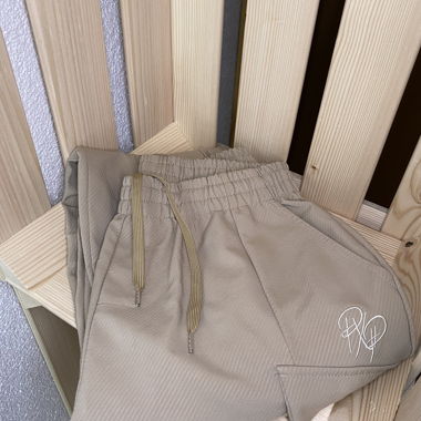Beige drawstring pants