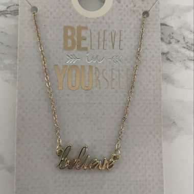 Collier en acier doré believe
