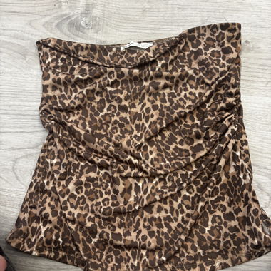 Cheetah Print Tube Top with Slit