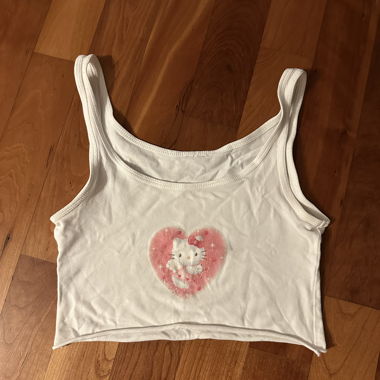 Crop Top Hello Kitty bianco