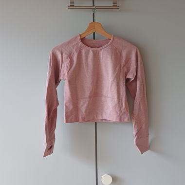 Pink Long-Sleeve Sports Top