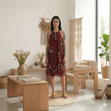 Abito elegante a motivi floreali