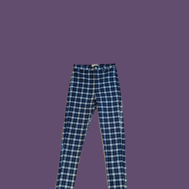 Checkered high-waisted pants