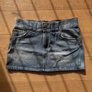 Minigonna denim a vita bassa