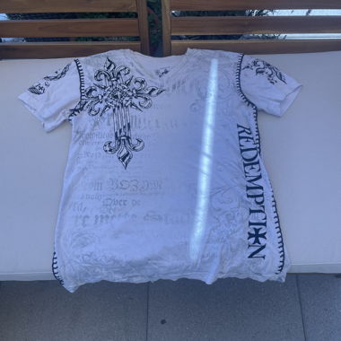 T-shirt blanc Raw State emo/goth