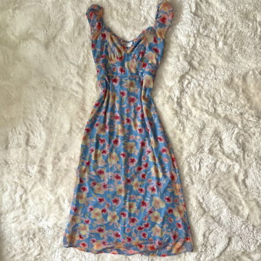 Robe midi en chiffon à fleurs