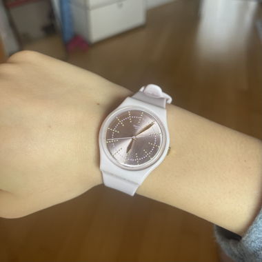 rosa Uhr (swatch swiss)