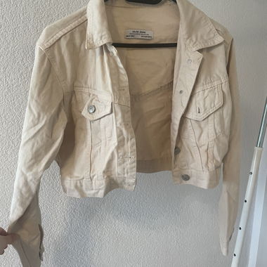 Giacca di jeans beige