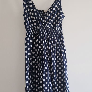 Blaues Puenktchen-Sommerkleid