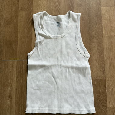 White Ribbed Tank Top