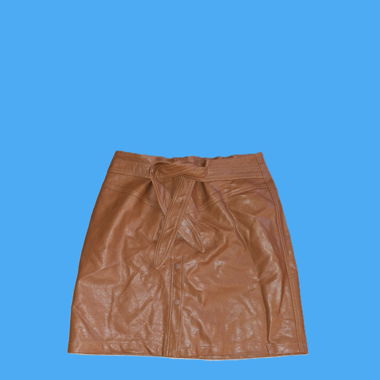 Brown leather skirt