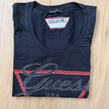 T-shirt Guess da donna nero