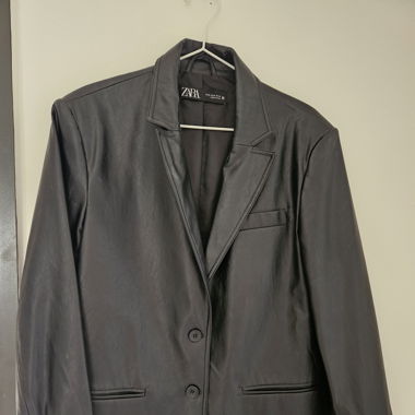 Kunstleder Blazer schwarz