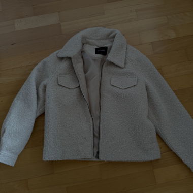 Veste teddy gris clair, taille L