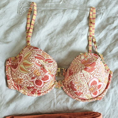 Bikini Top Bra Peach  Floral 