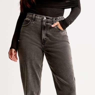 Abercrombie Curve Love Mid Rise Straight Jeans