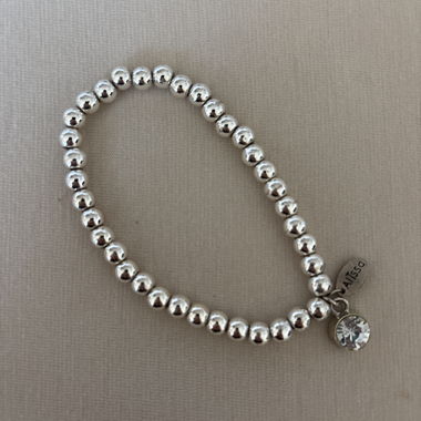 Bracciale di perle color argento