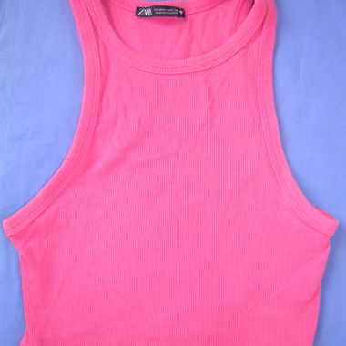 Zara Pink Cropped Tank Top