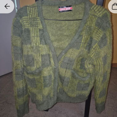 Green fluffy cardigan 