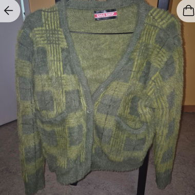 Green fluffy cardigan 
