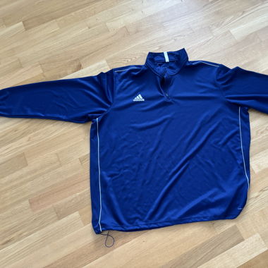 Adidas blue and white quarter zip jumper