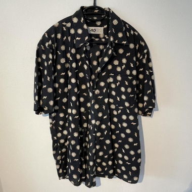 Black Shirt with Floral Pattern