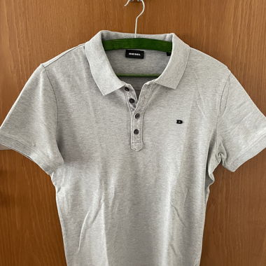 DIESEL Poloshirt, Gr. S grau