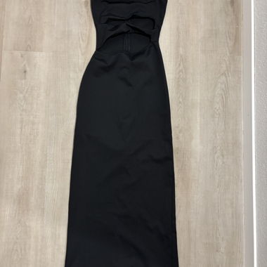 Black strapless long dress Bershka