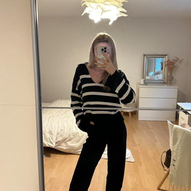 polo neck sweater strick pullover striped