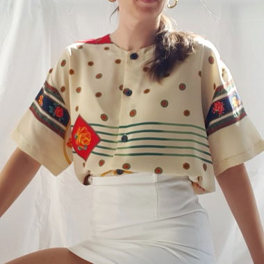 Blusa vintage estiva colorata