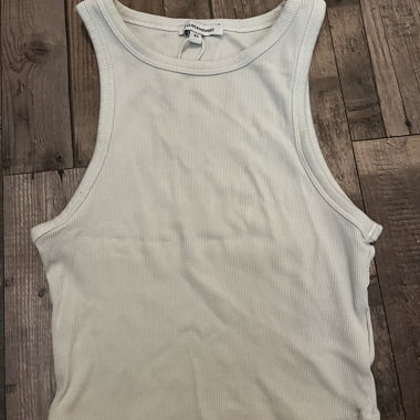 t-shirt bianco senza maniche