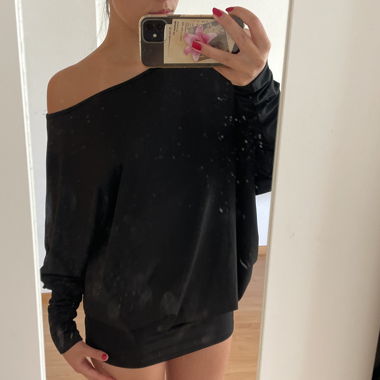 draped off shoulder longsleeve/ dress