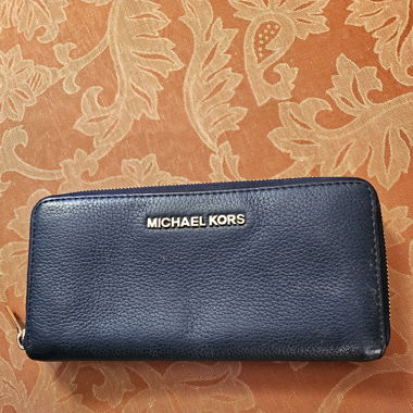 Porte-monnaie Michael Kors bleu foncé