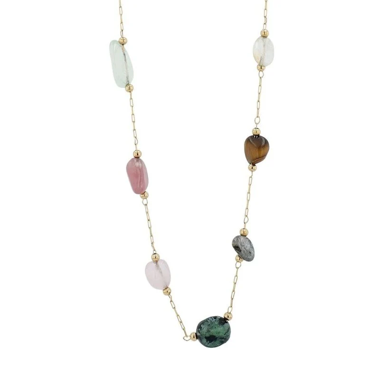 Collana color oro con pietre naturali