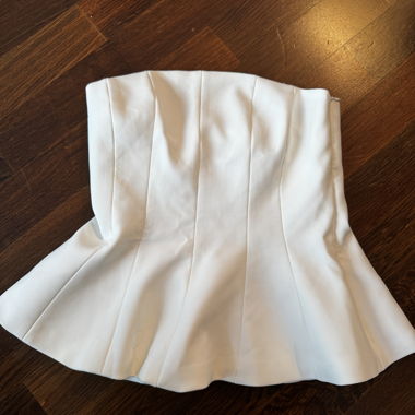 ZARA White strapless peplum top