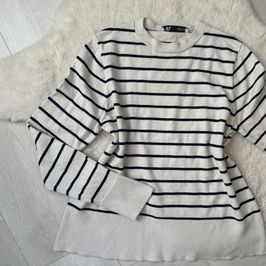 zara gestreifter strick pullover 