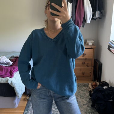 blue sweater