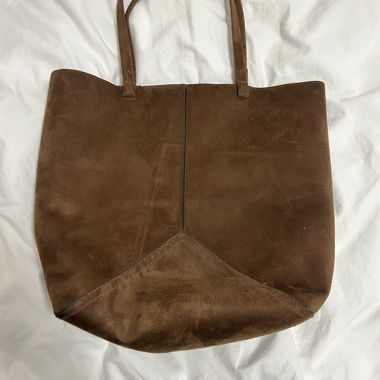 Brown Suede Tote Bag