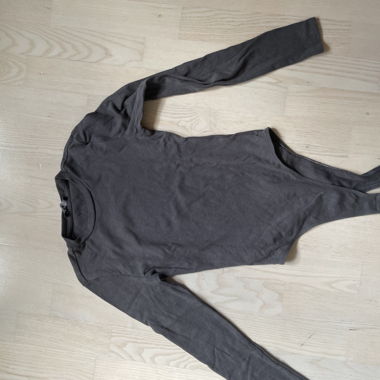 Dark Grey Long-Sleeve Bodysuit