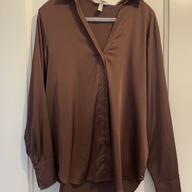 Brown satin shirt