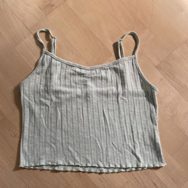 Green Ribbed Tank Top