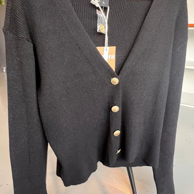 Zebra black cardigan XL