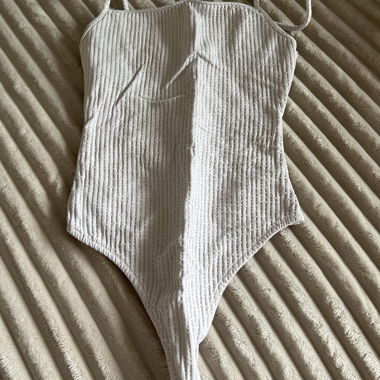 Textured White Bodysuit
