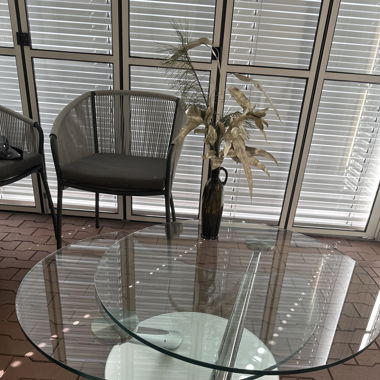 Glastisch 80 rund Augezogen 120