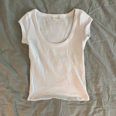 White Ribbed Top