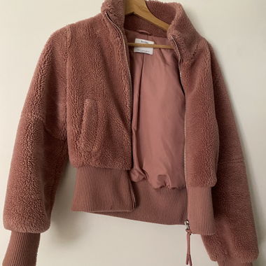 Giacca Teddy rosa Bershka